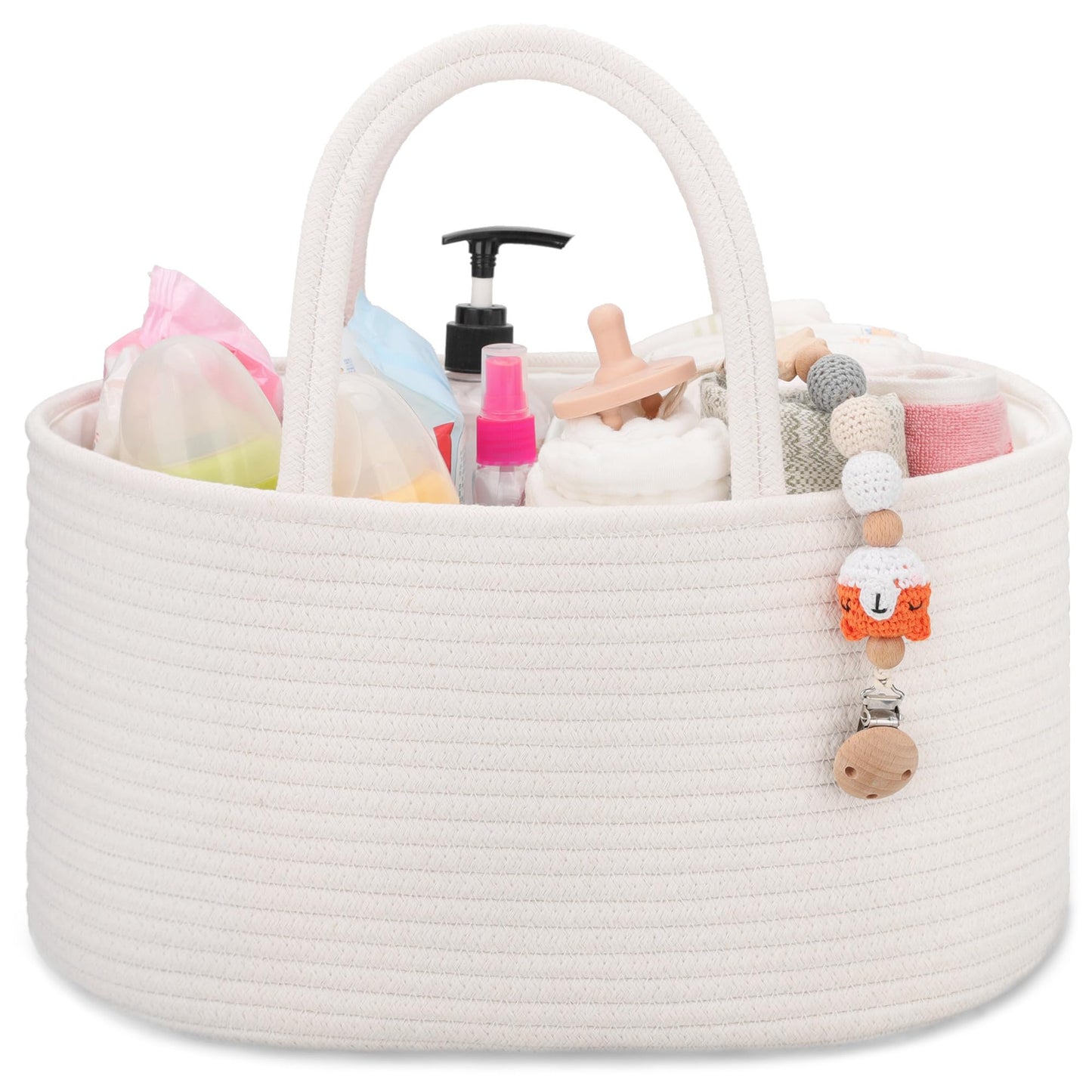 Comse Baby Diaper Caddy Organizer, Rope Diaper Basket, Baby Car Organizer, Diaper Change Organizer, Gift Baskets Empty, Baby Sho