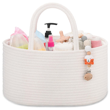 Comse Baby Diaper Caddy Organizer, Rope Diaper Basket, Baby Car Organizer, Diaper Change Organizer, Gift Baskets Empty, Baby Sho