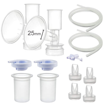 Maymom Pump Parts Compatible With Ameda Purely Yours Pumps Mya Joy; Incl. Silicone Membrane, Duckbill, Tubing, Flange; Replaces