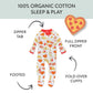 Honestbaby Baby 1-Pack Celebration Sleep & Play Footed One-Piece Pajama Sleeper 100% Organic Cotton, Junk Food Lover, 6-9 Months