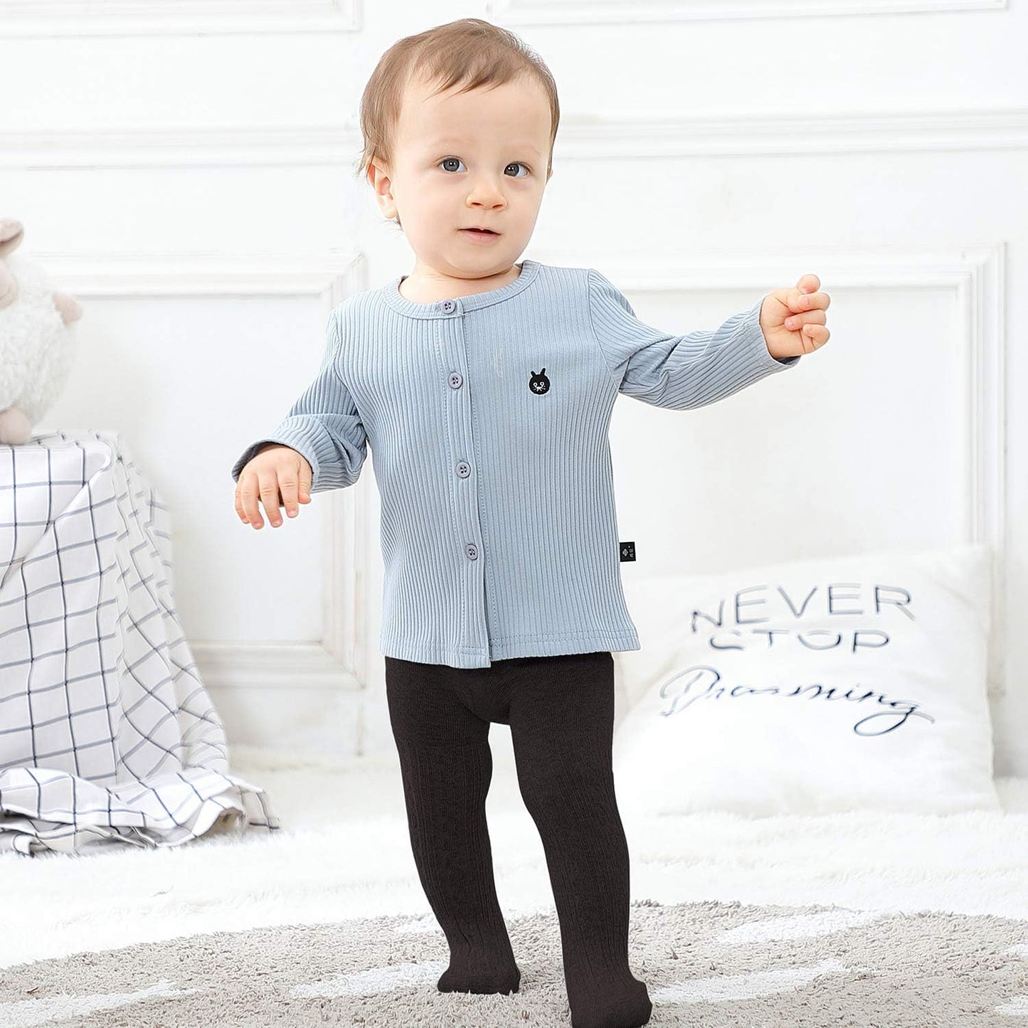 Century Star Baby Tights Toddler For Girls Solid Knit Socks Soft Cotton Infant Leggings Warm Stockings Newborn Pants Coffee 1-2T