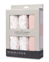 The Little Linen Company Muslin Baby Wrap 3Pk  Ballerina Bunny