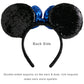 Chuangqi 1Pcs Mouse Ears Shiny Headband With 3D Bow, Double-Sided Sequin Hair Band For Birthday Party Or Amusement Park (3D Roya
