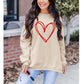 Mommy And Me Valentine'S Day Sweatshirt Love Heart Graphic Family Matching Pullover Casual Long Sleeve Shirt Tops (Mom-Apricot,