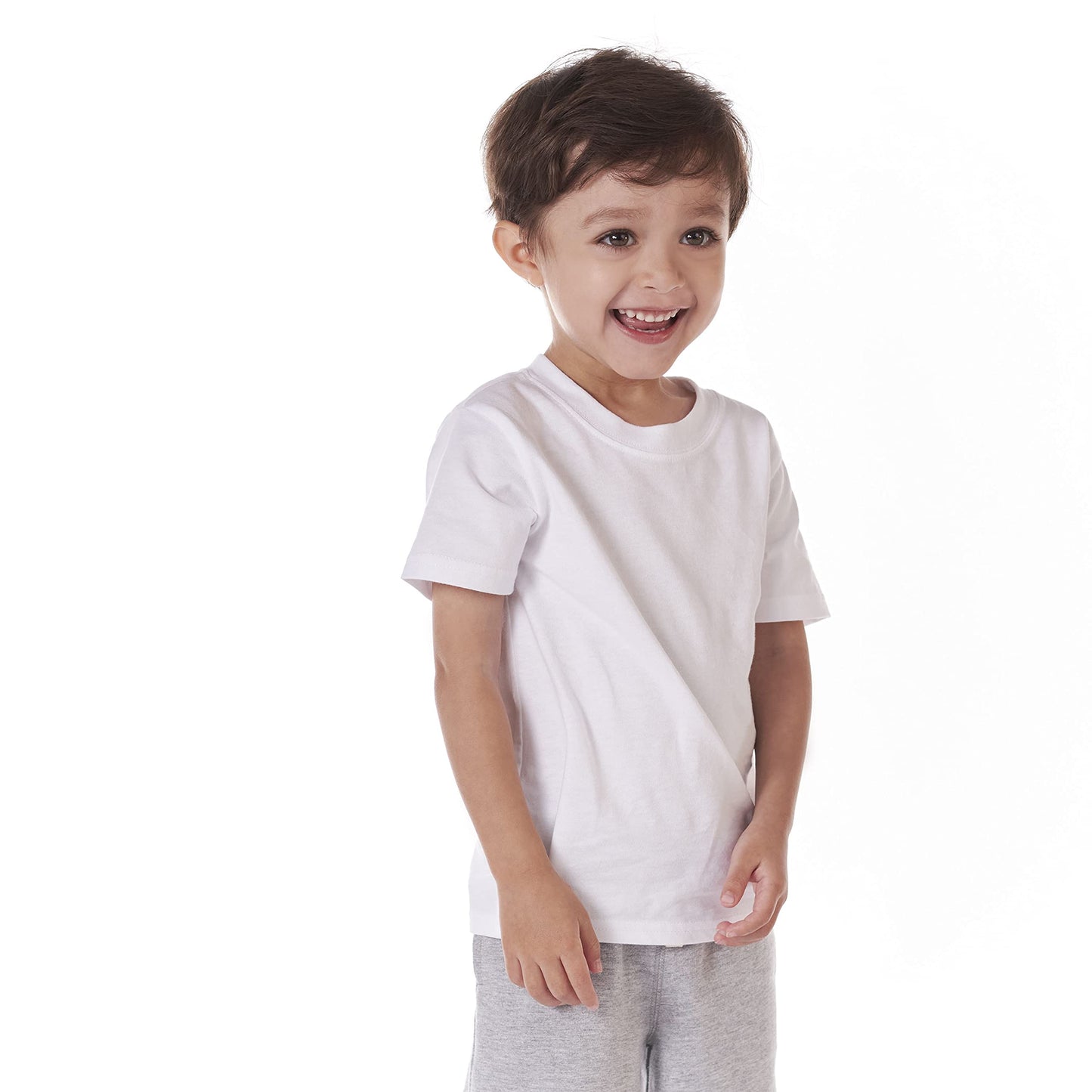 Gerber Baby Toddler 5-Pack Solid Short Sleeve T-Shirts Jersey 160 Gsm, White, 2T