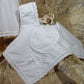 100% Cotton Girls Preemie Dress Christening Gown Baptism Set With Lace Hem 2-3Lbs White
