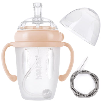 Haakaa Weighted Straw Cup Sippy Cup For 6+ Month Old, Silicone Baby Straw Cup Water Cup Training Cup With Straw Brush, 8Oz/250Ml