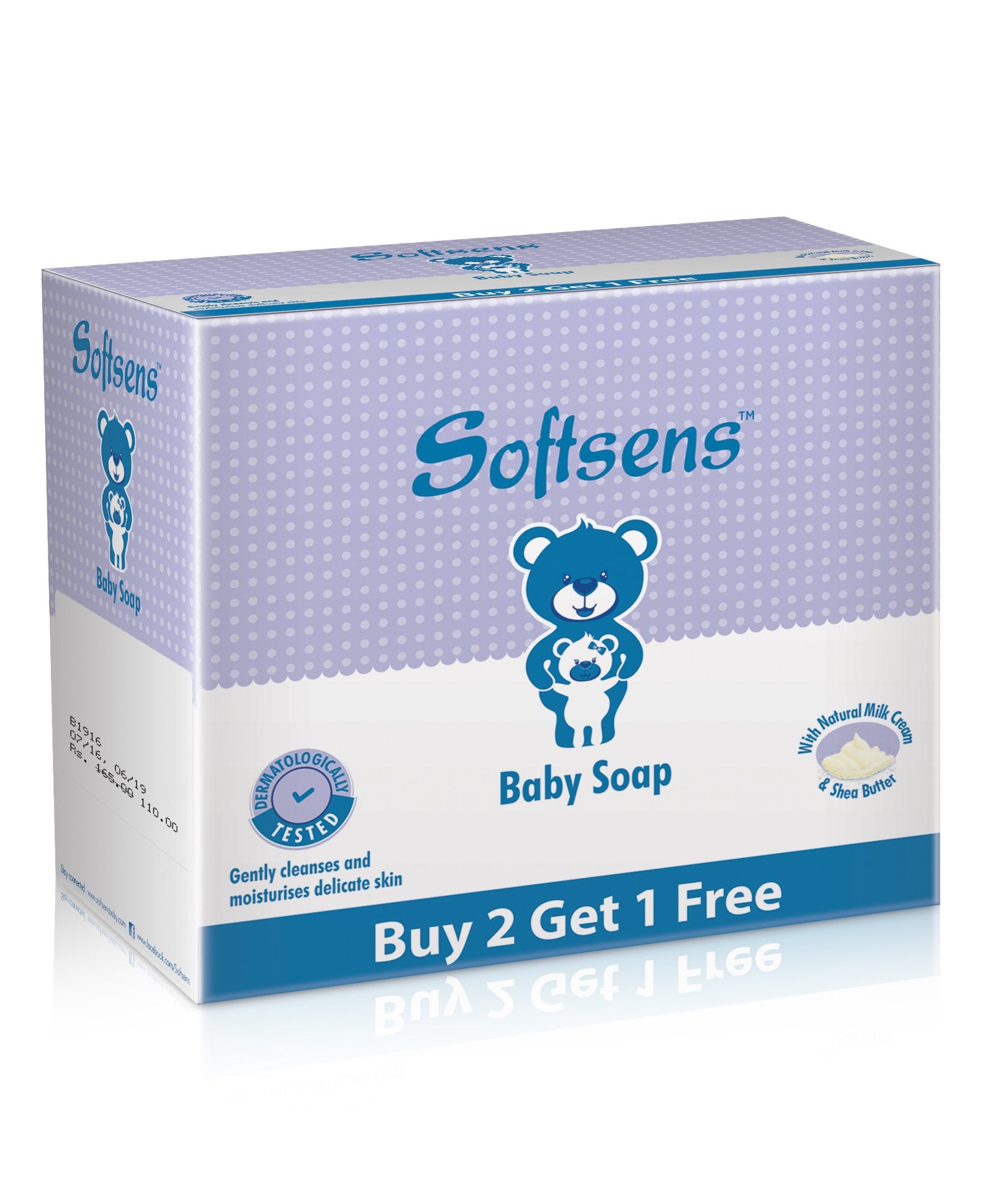 Softsens Baby Soap (3X100G, Buy 2 Get 1 Free)