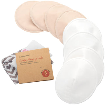Organic Nursing Pads - 8 Washable Viscose Derived From Bamboo Breastfeeding Pads, Wash Bag, Reusable Breast Pads For Breastfeedi