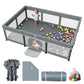 Foldable Baby Playpen with Mat - 74X50 Large Play Yard for Babies and Toddlers - Indoor & Outdoor Portable Playpen with Storage 
