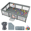 Foldable Baby Playpen with Mat - 74X50 Large Play Yard for Babies and Toddlers - Indoor & Outdoor Portable Playpen with Storage 