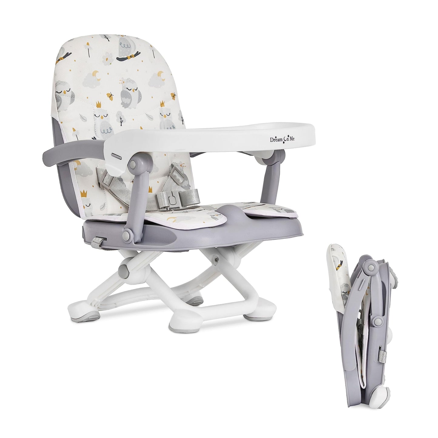 Dream On Me Munch N Go Booster Seat for Dining Table, Lightweight Compact Fold Travel Booster Seat, 3-in-1 Convertible, Four Lev