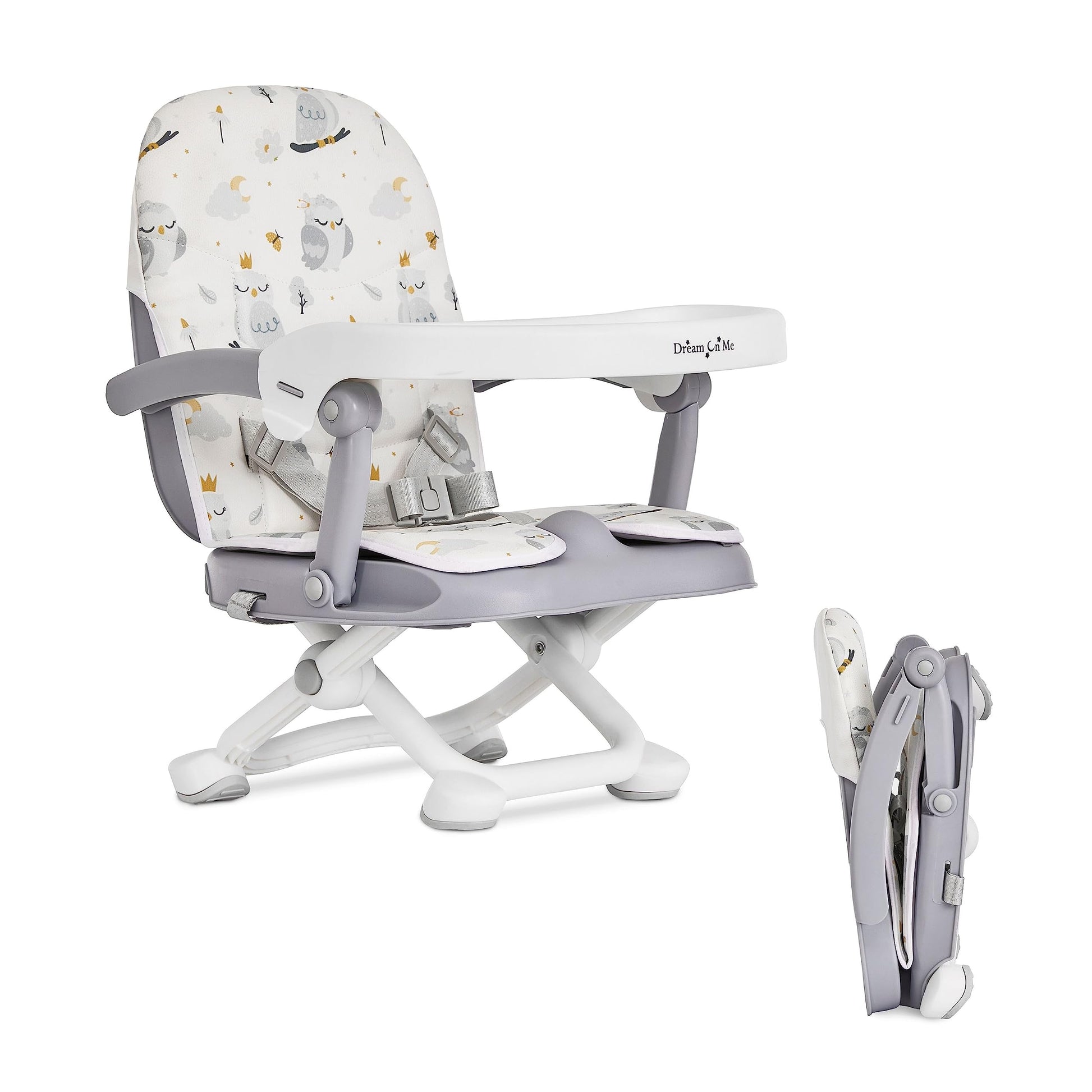 Dream On Me Munch N Go Booster Seat for Dining Table, Lightweight Compact Fold Travel Booster Seat, 3-in-1 Convertible, Four Lev