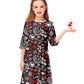 Girls Valentine Dresses Fancy Festival Graphic Printed Casual Family Party Cotton A-Line Dress 5-6 Years