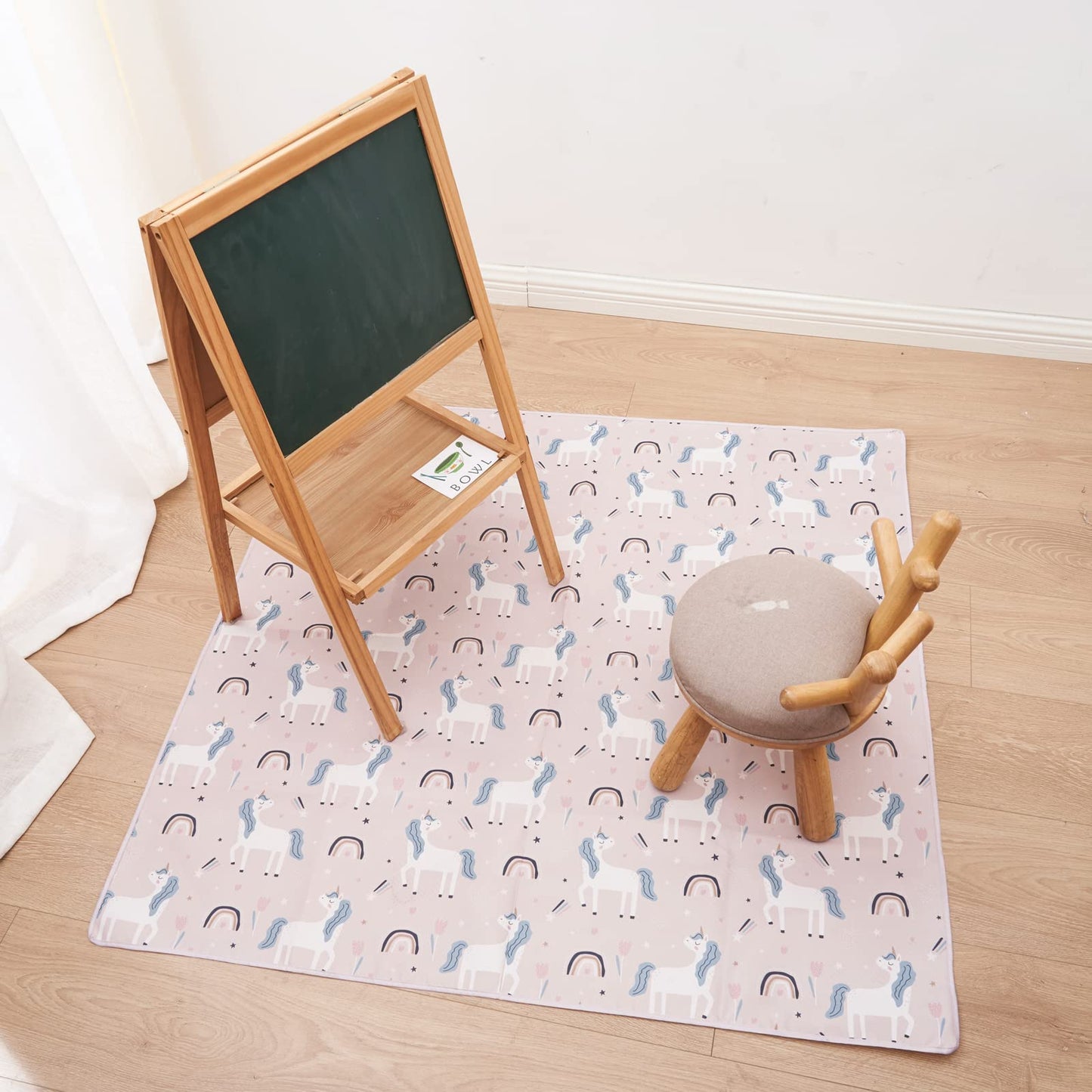 Splat Mat For Under High Chair/Arts/Crafts, Washable Baby Spill Mat Waterproof Anti-Slip Floor Splash Mat, 43'X 43' Portable P