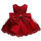 Baby Girl Ball Gown Dress Infant Birthday Party Christmas New Year Dresses Toddler Christmas (Red,6M)