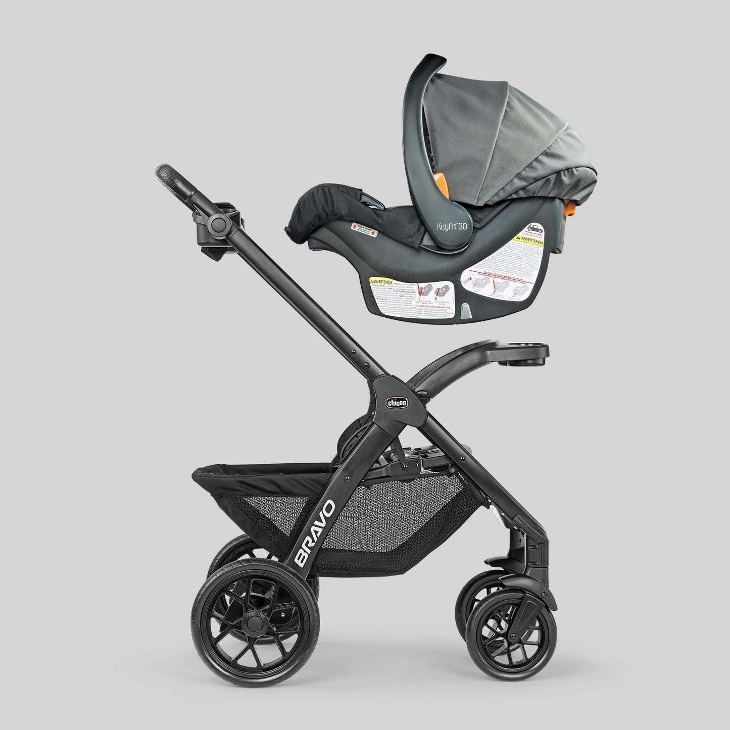 Chicco Bravo Le Cleartex Quick-Fold Stroller - Pewter | Grey