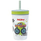 Nuby Thirsty Kids Insulated Toddler Cup with Silicone Flexstraw - 12 oz - Stainless Steel and Leak-Resistant - 18+ Months - Mons