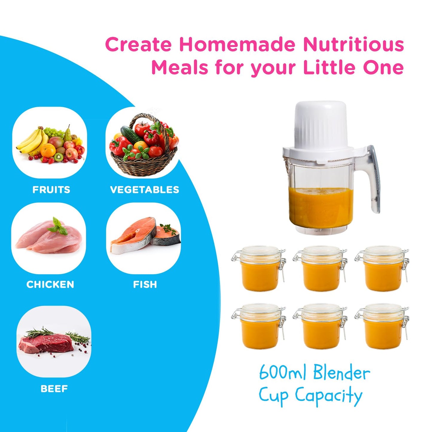 Evla'S Double Baby Food Maker With 2 Steaming Baskets, Steamer, Blender, Grinder, Food Processor, Cook & Blends Healthy Baby Foo