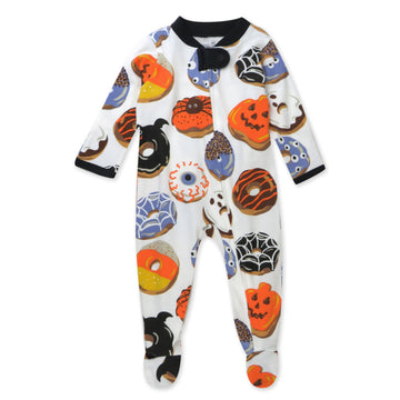 Honestbaby Baby Celebration Sleep & Play Footed One-Piece Pajama Sleeper 100% Organic Cotton, Spoo-Oo-Keey Donuts, Newborn