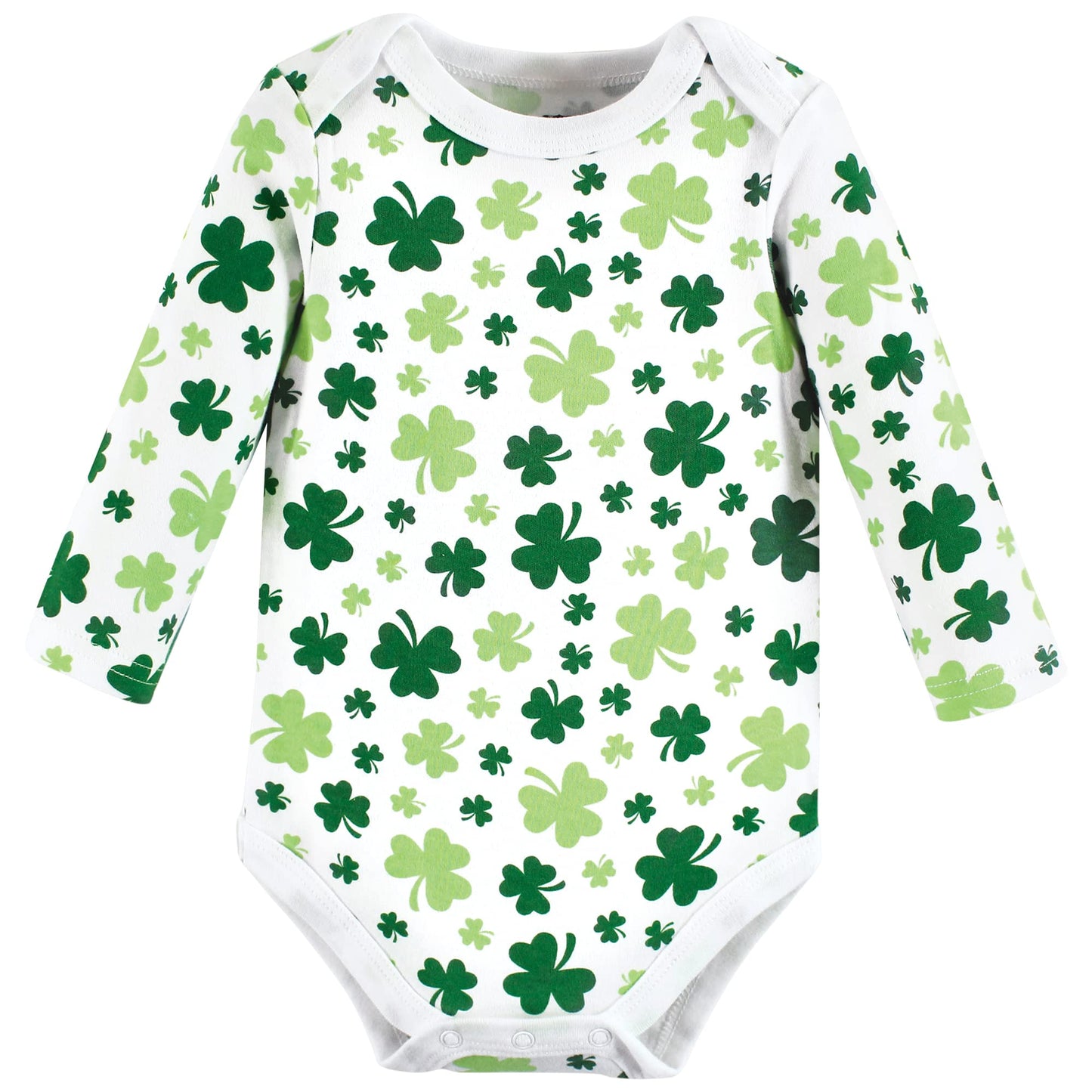 Hudson Baby Unisex Baby Cotton Long-Sleeve Bodysuits St Patricks Rainbow, 0-3 Months