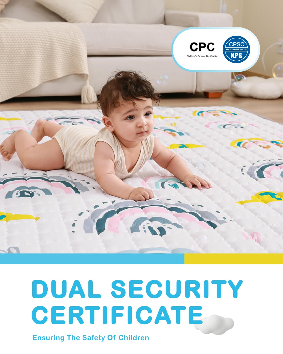 Wonday Thick Baby Play Mat,71X59 Baby Pay Mat For Floor Foldable Kids Crawling Mat For Babies 6-12 Months, Infant Baby Playpen M