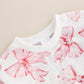 Fiomva Valentines Day Baby Girl Outfit Newborn Bowknot Bubble Romper Infant Oversized Sweatshirt Cute Toddler Bow Clothes (C Bow