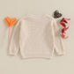 Baby Girl Valentines Day Outfit Love Heart Sweet Long Sleeve Sweater Tshirt Crewneck Tops Fall Winter Clothes (C-Khaki, 9-12 Mon