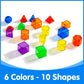Odoorgames 60 Pieces 3D Shapes for Teaching - Geometric Solids for Kids,Light Table Manipulatives,Translucent Toy for Light Tabl