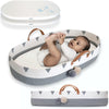 Vesta Baby Woven Cotton Rope Moses Changing Basket Set - Nursery Dresser Table Topper With Soft Foam Pad & 2 Natural Bamboo Wate