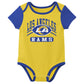Outerstuff Nfl Newborn Baby And Infant Short Sleeve Bodysuit Variety 3-Pack - Los Angeles Rams, 18M