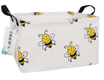 ONOEV Rectangular Folding Laundry Basket, waterproof Canvas Basket,gift basket,Suitable for childrens room,Office,Clothes,Toys 