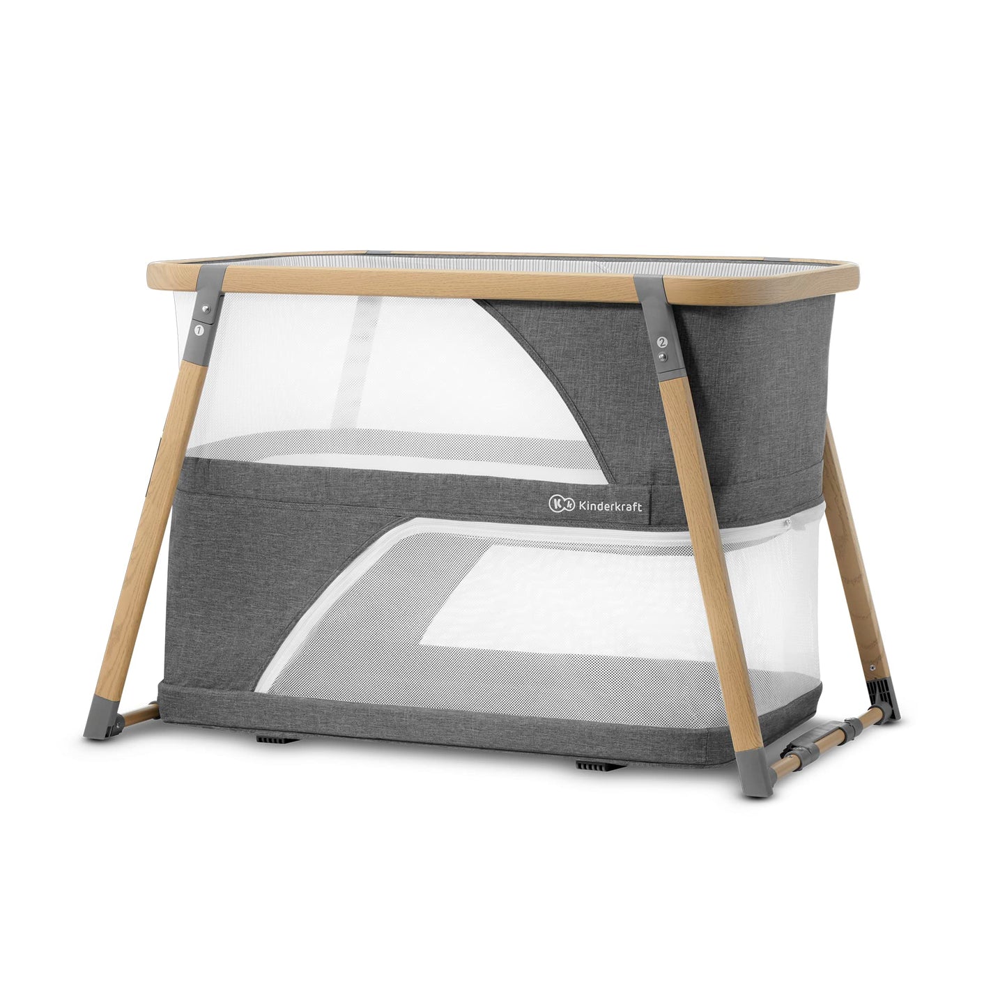 Kinderkraft Sofi Portable Travel Crib For Baby, Convertible Sleeping Cot 4 In 1 With Easy To Pack Playpen, Comfortable Bassinet