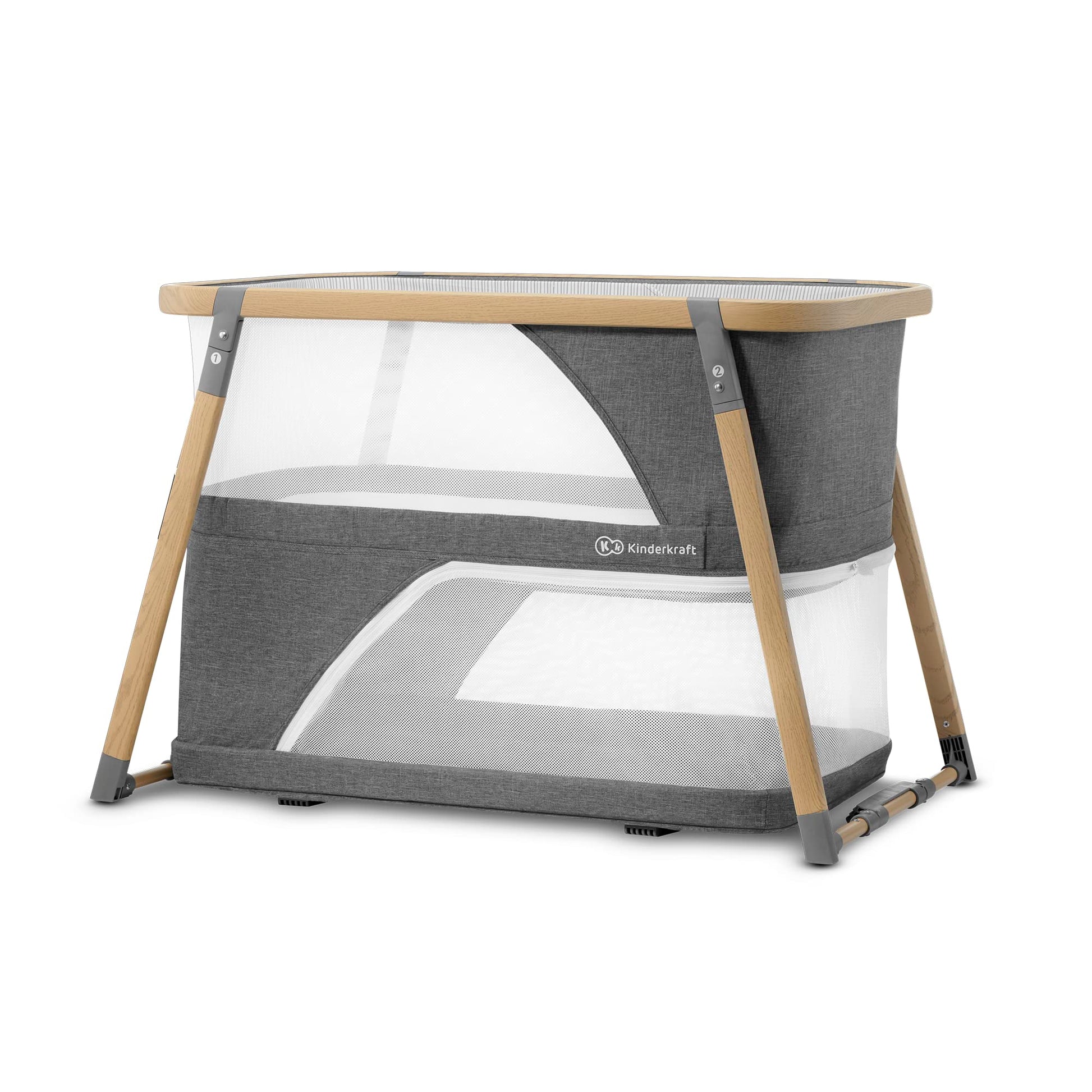 Kinderkraft Sofi Portable Travel Crib For Baby, Convertible Sleeping Cot 4 In 1 With Easy To Pack Playpen, Comfortable Bassinet