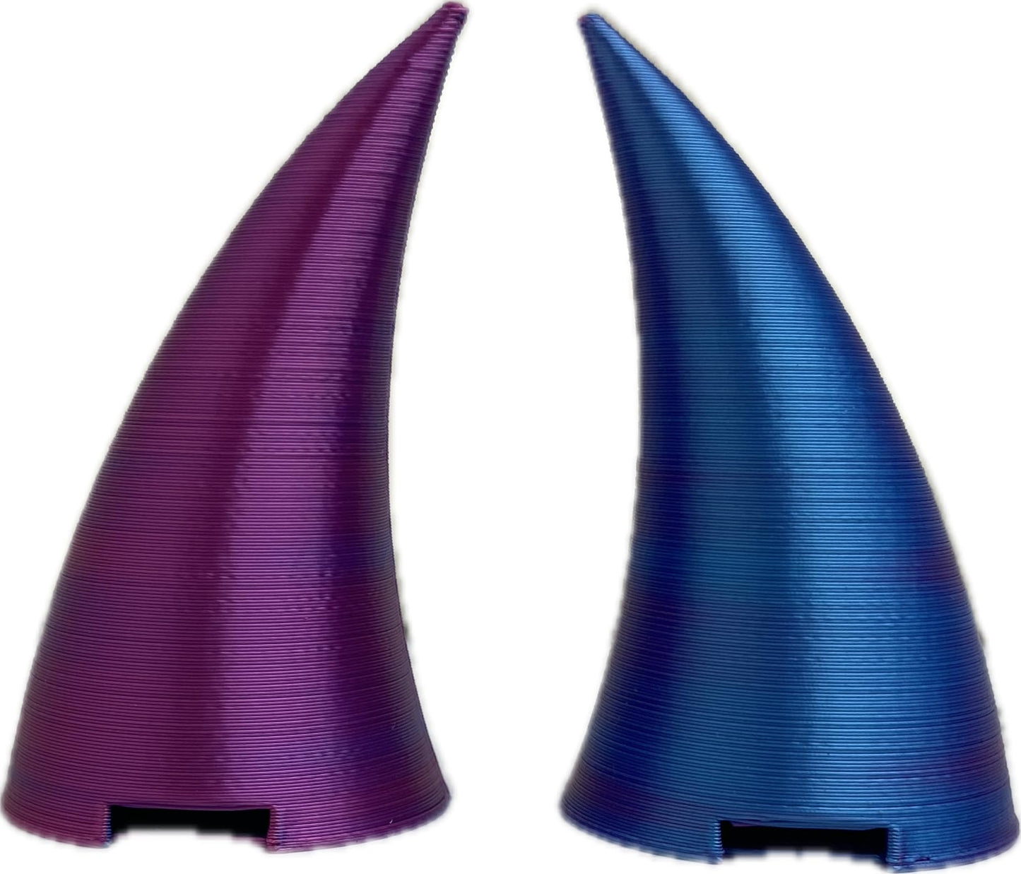 2X Demon Horns For Headset/Cosplay - Made In Usa - 20 Colors (Dual Lblue/Pink)