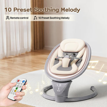 Baby Swings For Infants To Toddler, Portable Baby Swing For Indoor And Outdoor, Infant Swing For Newborn With Remote Control, 5