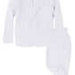 G218 Boys 2 Piece Suit Set Toddler To Teen (6, White)