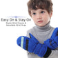 F Flammi Toddler Kids Snow Mittens With String Waterproof Ski Mittens Thinsulate Winter Gloves For Baby Girls Boys(Blue, 0-2)