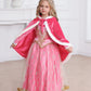 Itvti Princess Cloak With Hood Girls Cape Kid Toddler Costume Dress Up For Halloween Christmas Carnival Cosplay, Rose, 3-4 Years