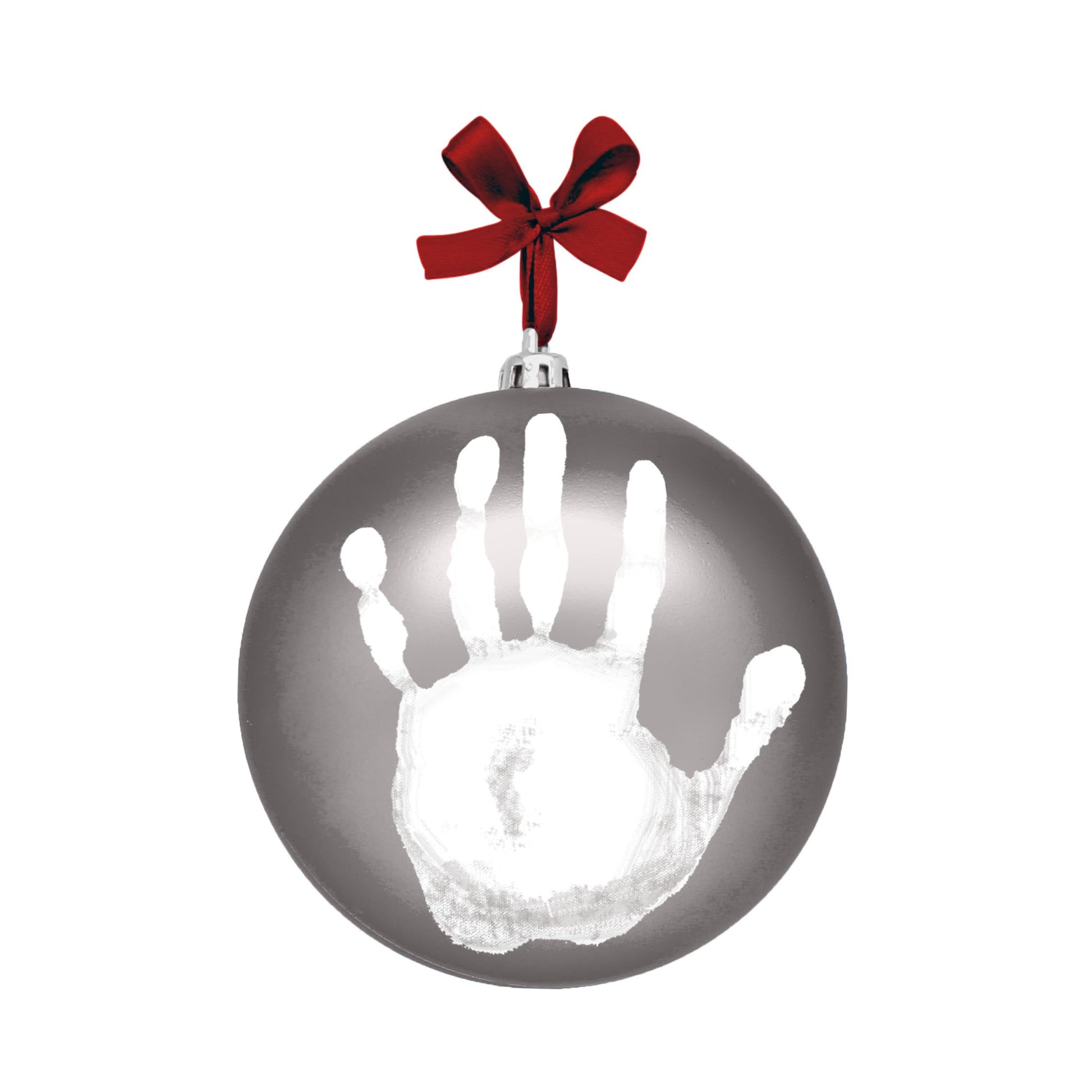Tiny Ideas Christmas Baby'S Handprint Ball Ornament, Included Paint For Baby'S Print, Newborrn Holiday Keepsake Gift, Diy Classi