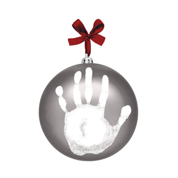 Tiny Ideas Christmas Baby'S Handprint Ball Ornament, Included Paint For Baby'S Print, Newborrn Holiday Keepsake Gift, Diy Classi
