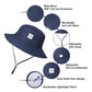 Baby Sun Hat Toddler Bucket Hat For Boys 2-7 Years Smile Face Navy