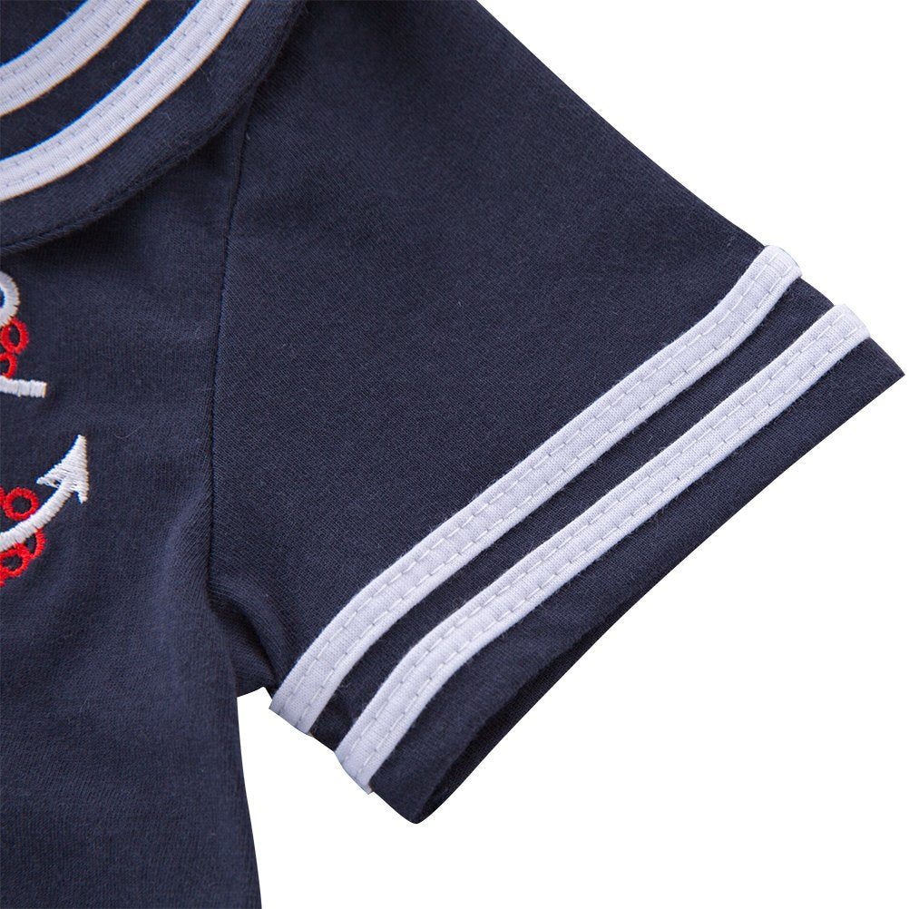 Xm Nyan May'S Baby Toddler Boys Sailor Stripe Romper Marine Navy Romper Onesie Outfit, 3-6 Months