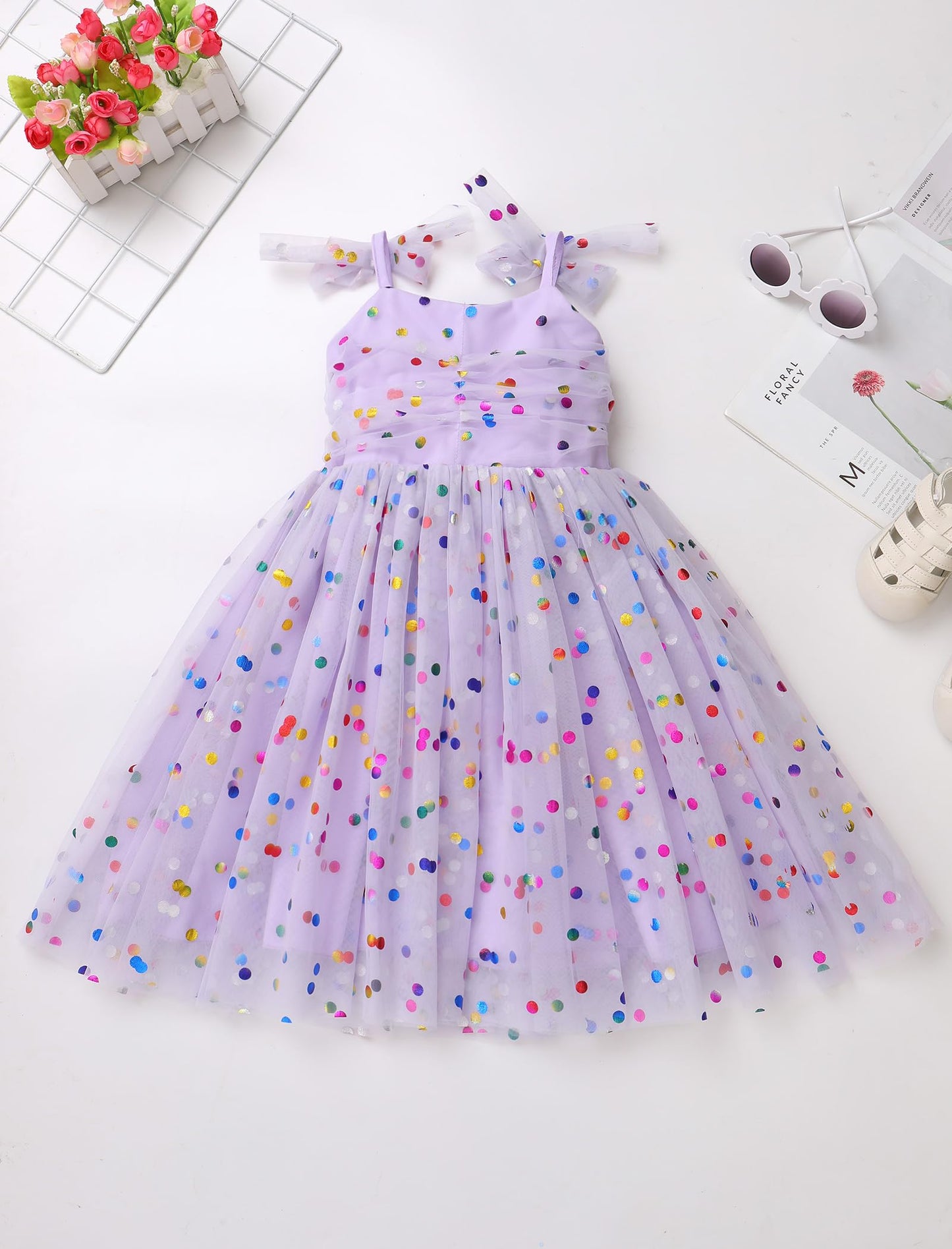 Imekis Toddler Flower Girl Dress: Infant 2Nd 3Rd Birthday Outfit Cake Smash Photoshoot Kids Princess Formal Easter Dress Baby Tu