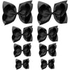 Oaoleer 8Pcs Hair Bows For Girls Black Grosgrain Ribbon Boutique Bow Alligator Clips Hair Accessories For Toddlers Little Girls
