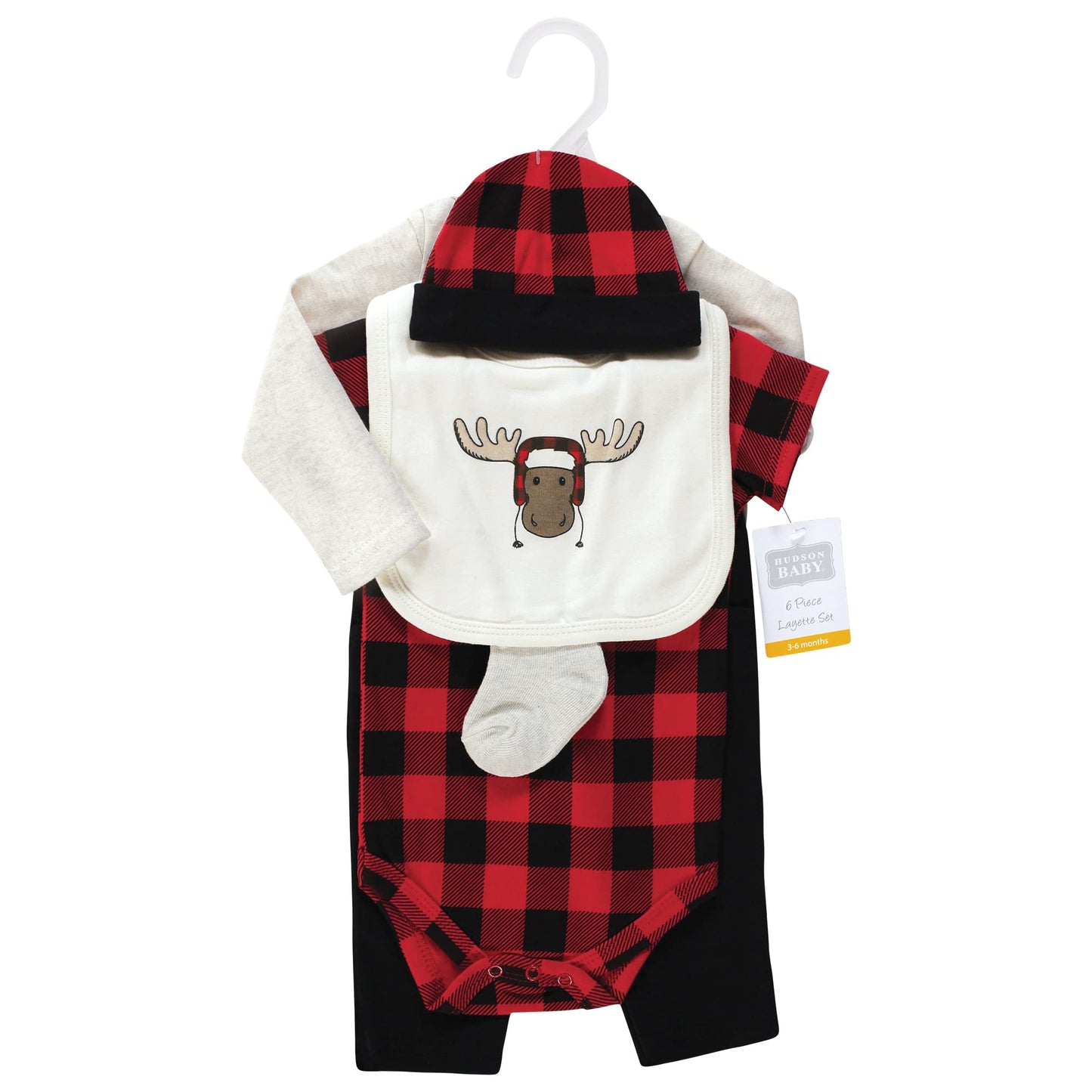 Hudson Baby Baby Cotton Layette Set, Winter Moose, 0-3 Months