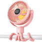 Coohea Portable Stroller Fan, 4000mAh Rechargeable Clip on Baby Fan 25H Battery Life, Head Detachable 360 Rotate Mini Fans, 4 Sp