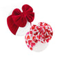 Heart Baby Bow For Baby Girls Large Hair Bows Red Headband Wide Newborn Bows Newborn Bows Headbands Hairbands Hair Accessories.(