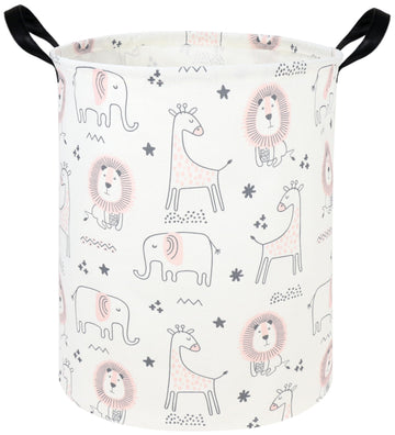 Fxocshe Animal Hamper,Baby Laundry Hamper,Jungle Laundry Basket,Waterproof Foldable Nursery Baby Basket,Toys Box,Jungle Bedroom