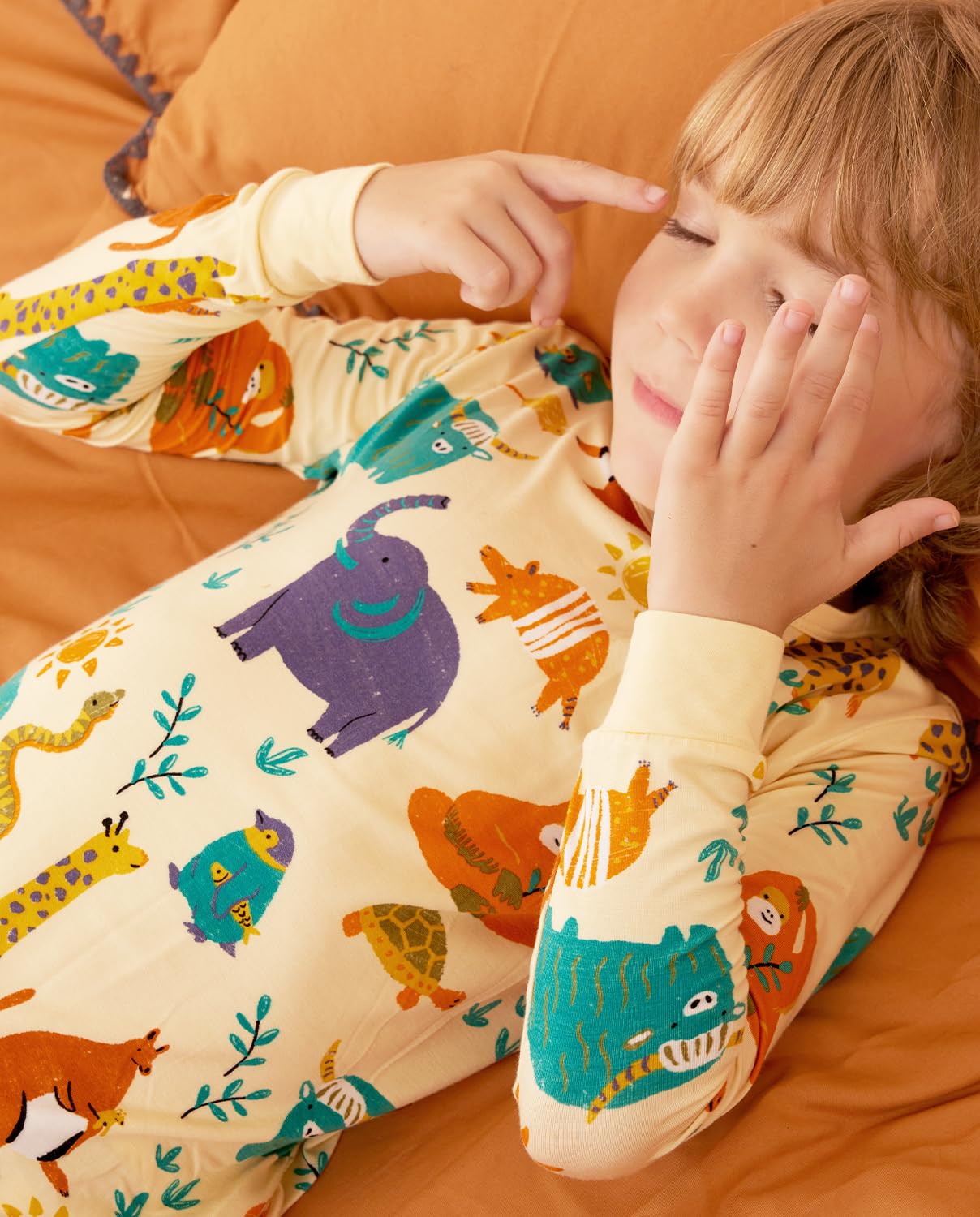 Babee Reshinee Bamboo Viscose Toddler Animal Pajamas Boys Girls Kids Baby 2Pcs Long-Sleeve Pyjamas Set 18-24 Months Snug Fit Sle